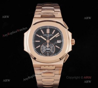 3K Factory V2 Patek Philippe Nautilus Rose Gold 5980 Chronograph Swiss Replica Watches